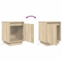 Mesillas de noche con luces LED 2 uds roble sonoma 38x34x50 cm de , Mesitas de noche - Ref: Foro24-861270, Precio: 81,06 €, D...