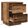 Mesillas de noche con luces LED 2 uds madera vieja 38x34x50 cm de , Mesitas de noche - Ref: Foro24-861298, Precio: 94,49 €, D...