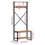 Perchero de madera maciza de mango rugoso 80x40x190 cm de , Estantes y estanterías - Ref: Foro24-4015961, Precio: 133,98 €, D...