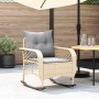Silla mecedora de jardín con cojines ratán sintético beige von , Gartenstühle - Ref: Foro24-4104196, Preis: 118,07 €, Rabatt: %