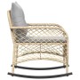 Silla mecedora de jardín con cojines ratán sintético beige von , Gartenstühle - Ref: Foro24-4104196, Preis: 118,07 €, Rabatt: %