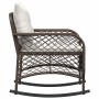 Silla mecedora de jardín con cojines ratán sintético marrón by , Garden chairs - Ref: Foro24-4104194, Price: 113,92 €, Discou...