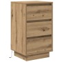 Mesilla de noche con luces LED roble artesanal 38x34x65 cm de , Mesitas de noche - Ref: Foro24-861309, Precio: 74,58 €, Descu...