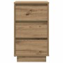 Mesilla de noche con luces LED roble artesanal 38x34x65 cm de , Mesitas de noche - Ref: Foro24-861309, Precio: 74,58 €, Descu...