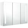 Mueble de baño con espejo LED blanco brillante 89x14x62 cm de vidaXL, Tocadores de baño - Ref: Foro24-326531, Precio: 132,42 ...