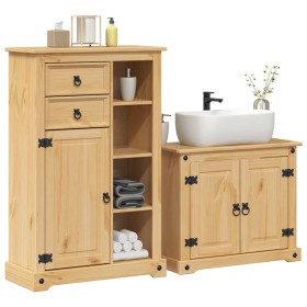 Juego de muebles de baño Corona 2 pzas madera maciza pino by , Bathroom furniture - Ref: Foro24-3334635, Price: 244,40 €, Dis...