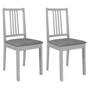 Sillas de comedor con cojines de madera maciza gris 2 unidades von , Essstühle - Ref: Foro24-247638, Preis: 123,77 €, Rabatt: %