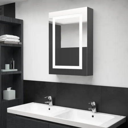 Badezimmerschrank mit LED-Spiegel glänzend grau 50x13x70 cm von vidaXL, Badezimmerwaschtische - Ref: Foro24-326491, Preis: 13...