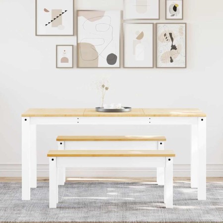 Juego de comedor Panama 3 pzas madera maciza de pino blanco by , Furniture sets for kitchens and dining rooms - Ref: Foro24-3...