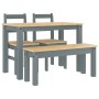 Juego de comedor Panama 4 pzas madera maciza de pino gris von , Möbelsets für Küchen und Esszimmer - Ref: Foro24-3345168, Pre...
