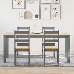 Juego de comedor Panama 5 pzas madera maciza de pino gris von , Möbelsets für Küchen und Esszimmer - Ref: Foro24-3345189, Pre...