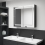 Armario de baño con espejo LED negro brillante 80x12x68 cm de vidaXL, Tocadores de baño - Ref: Foro24-326512, Precio: 175,03 ...
