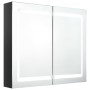 Armario de baño con espejo LED negro brillante 80x12x68 cm de vidaXL, Tocadores de baño - Ref: Foro24-326512, Precio: 175,03 ...