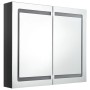 Armario de baño con espejo LED negro brillante 80x12x68 cm de vidaXL, Tocadores de baño - Ref: Foro24-326512, Precio: 175,03 ...