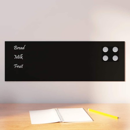 Pizarra magnética de pared vidrio templado negro 60x20 cm by , White boards - Ref: Foro24-4008616, Price: 20,74 €, Discount: %