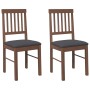 Sillas de comedor con cojines 2 uds madera maciza marrón caucho de , Sillas de comedor - Ref: Foro24-4102426, Precio: 106,02 ...