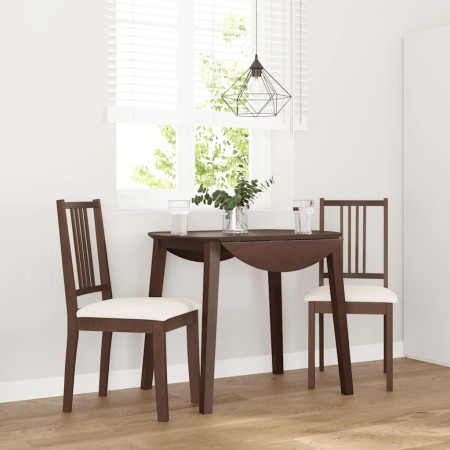 Sillas de comedor con cojines 2 uds madera maciza marrón caucho by , dining chairs - Ref: Foro24-4102395, Price: 96,46 €, Dis...