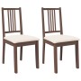 Sillas de comedor con cojines 2 uds madera maciza marrón caucho by , dining chairs - Ref: Foro24-4102395, Price: 96,46 €, Dis...