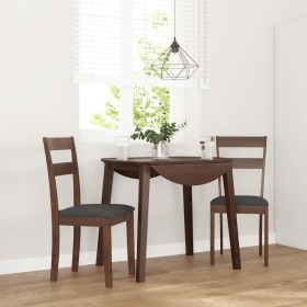 Sillas de comedor con cojines 2 uds madera maciza marrón caucho de , Sillas de comedor - Ref: Foro24-4102381, Precio: 97,53 €...