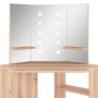 Corner dressing table with LED oak 111x54x141.5 cm by vidaXL, Bedroom Dressers - Ref: Foro24-326533, Price: 174,76 €, Discoun...
