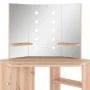 Tocador de esquina con LED roble 111x54x141,5 cm de vidaXL, Tocadores para dormitorios - Ref: Foro24-326533, Precio: 172,68 €...