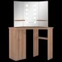 Tocador de esquina con LED roble 111x54x141,5 cm de vidaXL, Tocadores para dormitorios - Ref: Foro24-326533, Precio: 172,68 €...