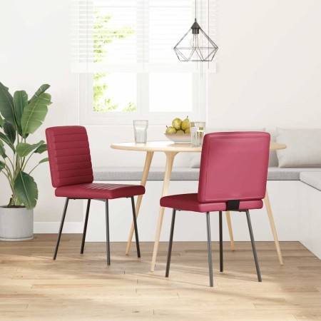 Sillas de comedor 2 unidades cuero sintético rojo tinto by , dining chairs - Ref: Foro24-4101169, Price: 88,63 €, Discount: %