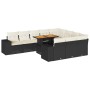 Set sofás jardín y cojines 10 pzas ratán sintético acacia negro by , Garden sets - Ref: Foro24-3327423, Price: 751,93 €, Disc...