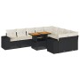 Set sofás jardín y cojines 10 pzas ratán sintético acacia negro von , Gartensets - Ref: Foro24-3327416, Preis: 658,17 €, Raba...