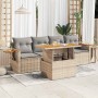 Set sofás jardín y cojines 5 pzas ratán sintético acacia beige by , Garden sets - Ref: Foro24-3327545, Price: 381,07 €, Disco...