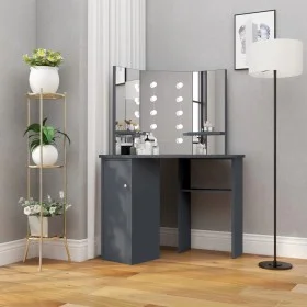 Tocador de esquina con LED gris 111x54x141,5 cm de vidaXL, Tocadores para dormitorios - Ref: Foro24-326532, Precio: 166,05 €,...
