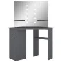 Eckschminktisch mit LED-Lichtern, grau, 111x54x141,5 cm. von vidaXL, Schlafzimmerkommoden - Ref: Foro24-326532, Preis: 166,05...