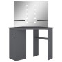 Tocador de esquina con LED gris 111x54x141,5 cm by vidaXL, Bedroom Dressers - Ref: Foro24-326532, Price: 167,36 €, Discount: %