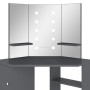Tocador de esquina con LED gris 111x54x141,5 cm by vidaXL, Bedroom Dressers - Ref: Foro24-326532, Price: 167,36 €, Discount: %