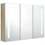 Badezimmerschrank mit LED-Spiegel in Eichenfarbe 89x14x62 cm von vidaXL, Badezimmerwaschtische - Ref: Foro24-326529, Preis: 1...