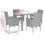 Set comedor jardín 5 pzas cojines ratán sintético vidrio blanco by , Garden sets - Ref: Foro24-3278580, Price: 354,32 €, Disc...