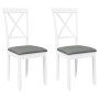 Sillas de comedor con cojines 2uds madera maciza blanco caucho von , Essstühle - Ref: Foro24-4102405, Preis: 114,96 €, Rabatt: %