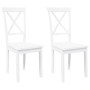 Sillas de comedor 2 unidades madera maciza de caucho blanco von , Essstühle - Ref: Foro24-4102407, Preis: 116,24 €, Rabatt: %