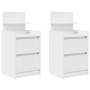 Mesillas de noche con 2 cajones 2 uds Blanco 38x34x80 cm de , Mesitas de noche - Ref: Foro24-861356, Precio: 93,75 €, Descuen...
