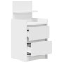 Mesillas de noche con 2 cajones 2 uds Blanco 38x34x80 cm de , Mesitas de noche - Ref: Foro24-861356, Precio: 93,75 €, Descuen...