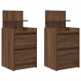 Mesillas de noche con 2 cajones 2 uds roble marrón 38x34x80 cm by , Nightstands - Ref: Foro24-861368, Price: 98,87 €, Discoun...