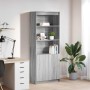 Aparador alto madera de ingeniería gris Sonoma 70x35x180 cm de , Aparadores - Ref: Foro24-3328476, Precio: 130,53 €