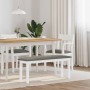 Banco 110 cm madera maciza caucho blanco von , Ess- und Küchenbänke - Ref: Foro24-4102606, Preis: 78,05 €, Rabatt: %