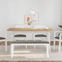 Banco 110 cm madera maciza caucho blanco von , Ess- und Küchenbänke - Ref: Foro24-4102606, Preis: 78,05 €, Rabatt: %
