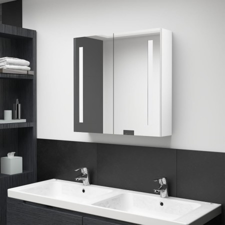 Hellweißer LED-Spiegel-Badezimmerschrank, 62 x 14 x 60 cm von vidaXL, Badezimmerwaschtische - Ref: Foro24-326524, Preis: 104,...