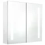 Armario de baño con espejo LED blanco brillante 62x14x60 cm de vidaXL, Tocadores de baño - Ref: Foro24-326524, Precio: 102,74...
