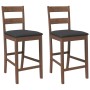 Taburetes de bar con cojines 2 uds madera maciza marrón caucho von , Küchenhocker - Ref: Foro24-4102556, Preis: 142,19 €, Rab...