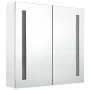 Armario de baño con espejo LED blanco brillante 62x14x60 cm de vidaXL, Tocadores de baño - Ref: Foro24-326524, Precio: 102,74...