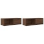 Muebles de TV 2uds Roble marrón 80x31x25,5 cm Madera ingeniería de , Muebles TV - Ref: Foro24-861467, Precio: 76,99 €