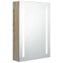 Armario de baño con espejo y LED color roble 50x13x70 cm de vidaXL, Tocadores de baño - Ref: Foro24-326499, Precio: 135,40 €,...